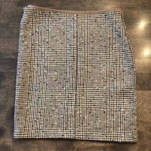 Vintage Gucci Tweed Houndstooth Skirt - Waist 32”, Length 21”